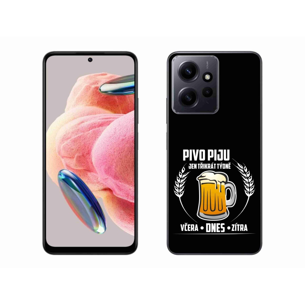Gelový kryt mmCase na Xiaomi Redmi Note 12 4G - pivní motiv černé pozadí