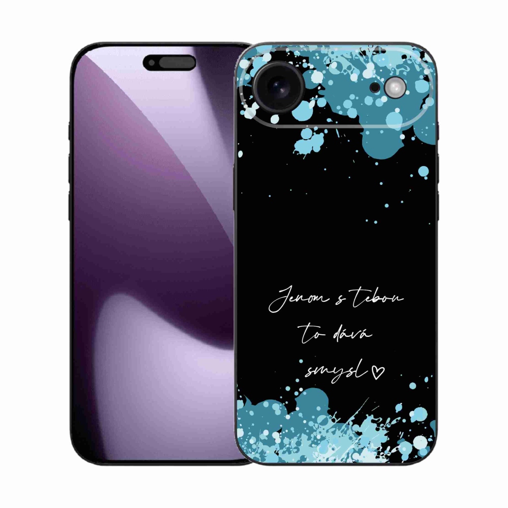 Gelový kryt mmCase na iPhone 17 Air - zamilovaný text černé pozadí