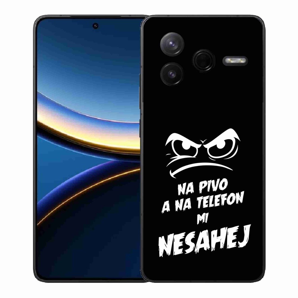 Gelový kryt mmCase na Xiaomi Poco F7 Pro - pivní motiv 2 černé pozadí