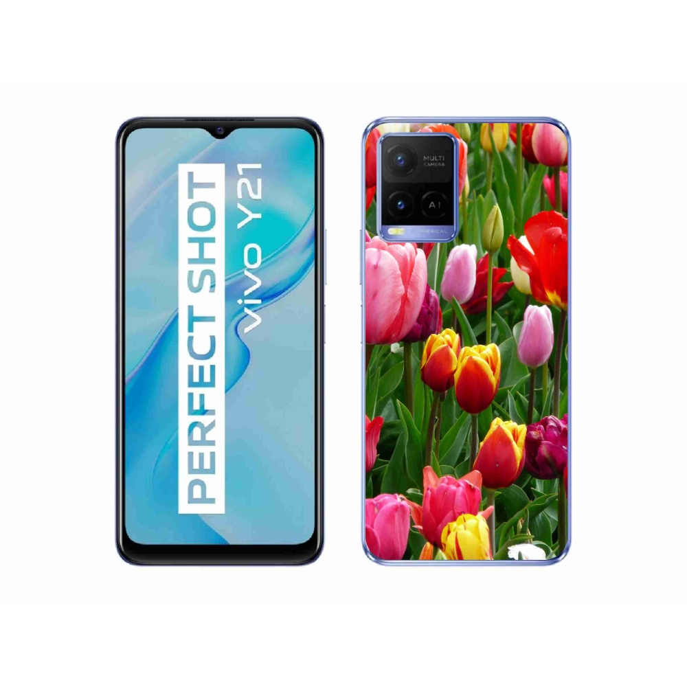 Gelový kryt mmCase na Vivo Y21/Y21s/Y33s - tulipány