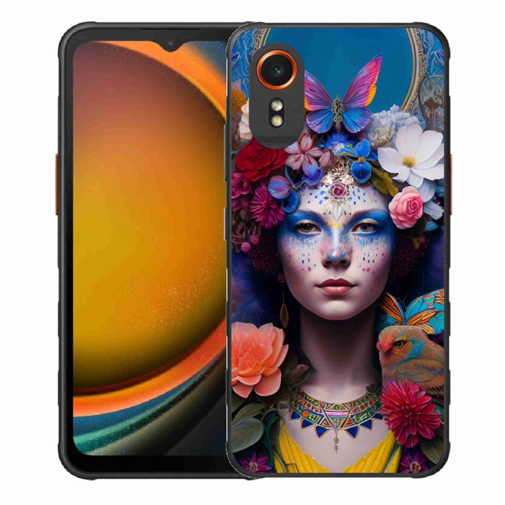 Gelový kryt mmCase na Samsung Galaxy Xcover 7 - žena s květinami