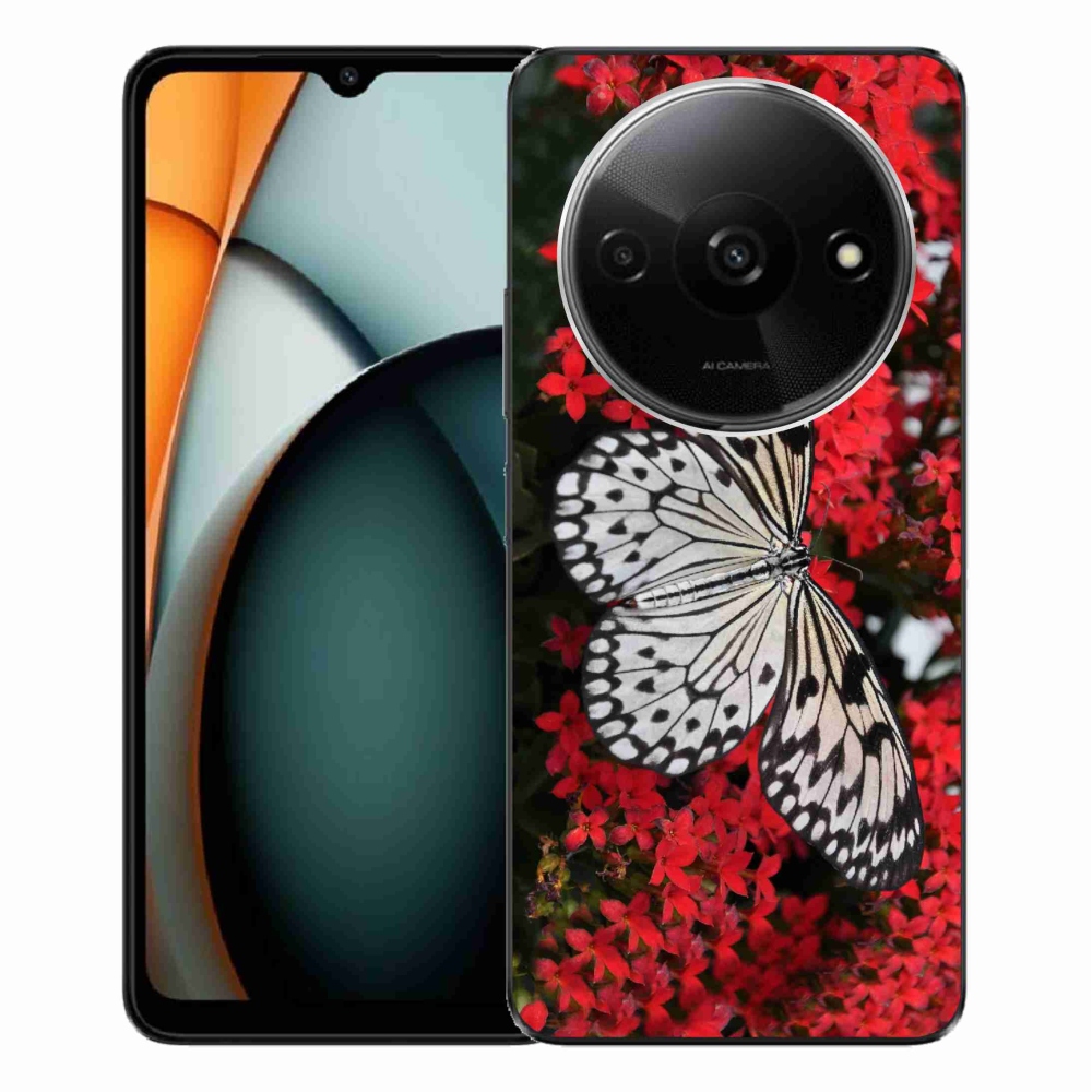 Gelový kryt mmCase na Xiaomi Redmi A3 - černobílý motýl 1