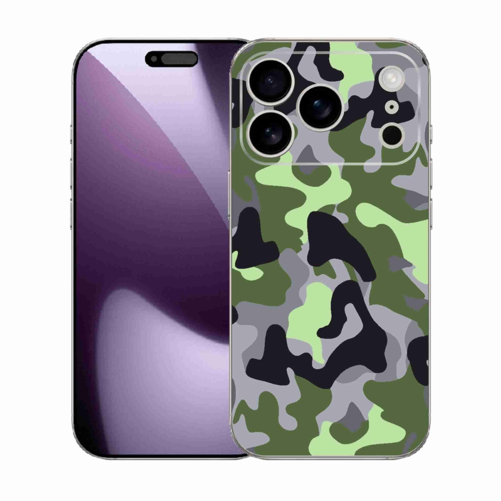 Gelový kryt mmCase na iPhone 17 Pro - maskáčový vzor 7