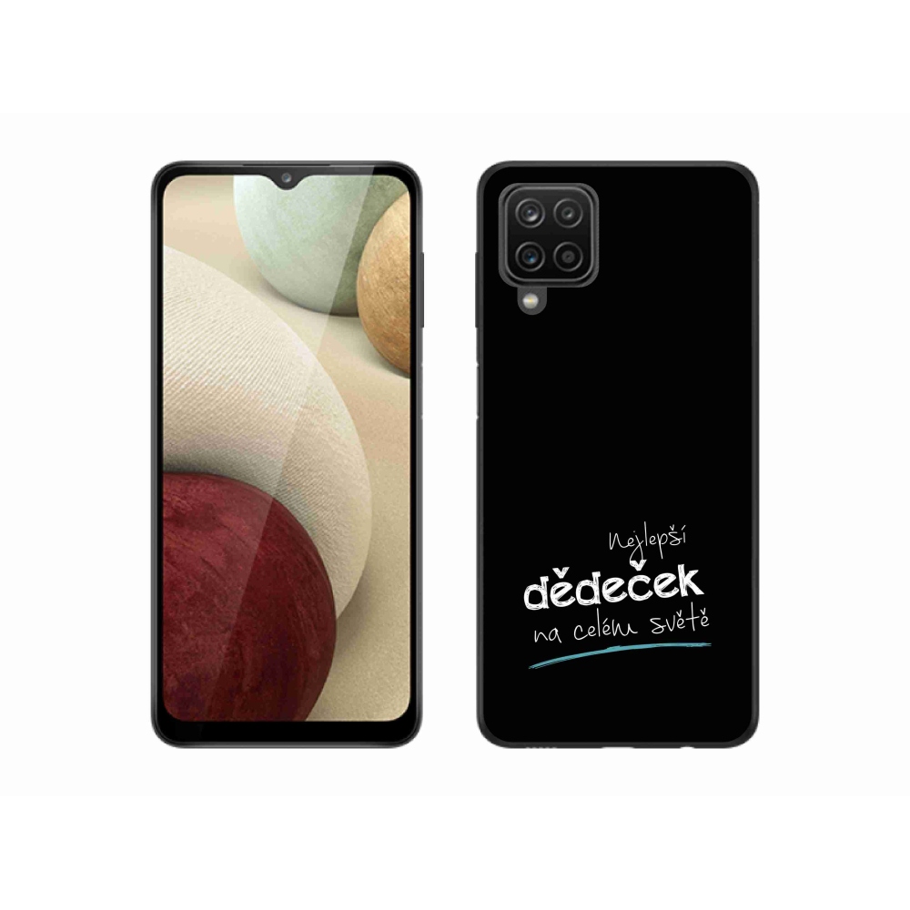 Gelový kryt mmCase na Samsung Galaxy A12 - nejlepší dědeček 3 černé pozadí