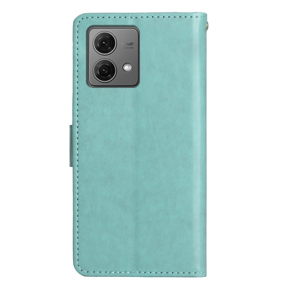 Flowers knížkové pouzdro na Motorola Moto G85 5G - modrozelené