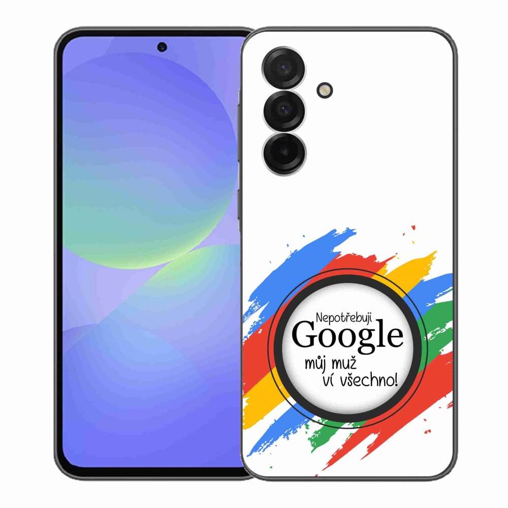 Gelový kryt mmCase na Samsung Galaxy A36 5G - muž ví všechno bílé pozadí