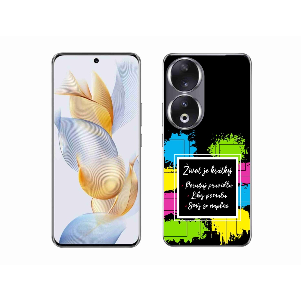 Gelový kryt mmCase na Honor 90 - citát 5 černé pozadí