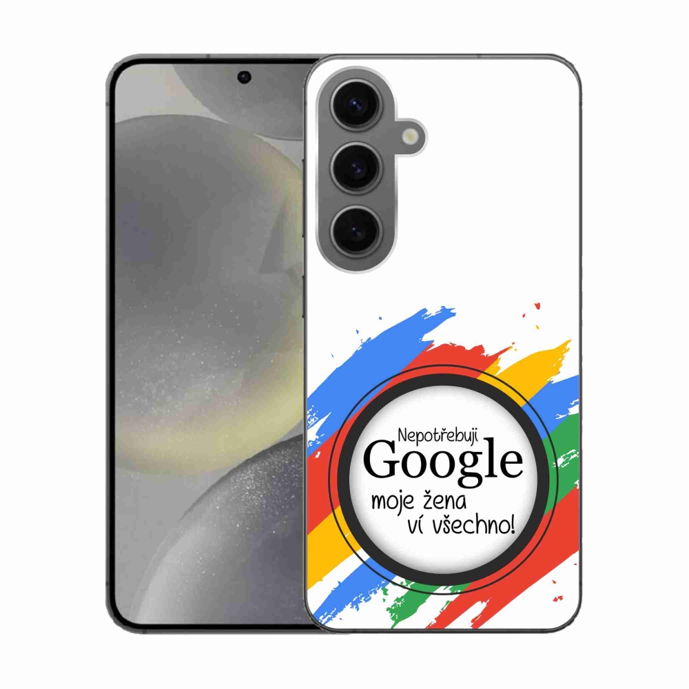 Gelový kryt mmCase na Samsung Galaxy S24 - žena ví všechno bílé pozadí