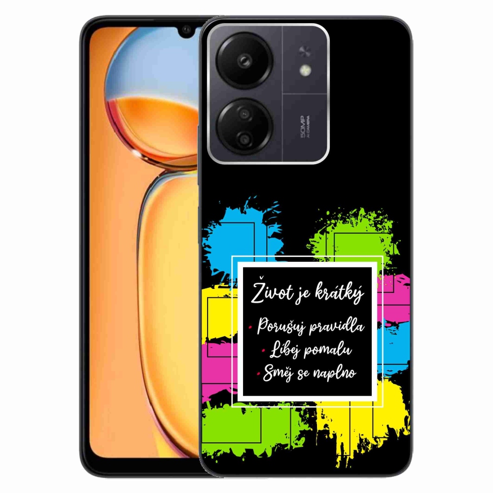 Gelový kryt mmCase na Xiaomi Poco C65/Redmi 13C - citát 5 černé pozadí