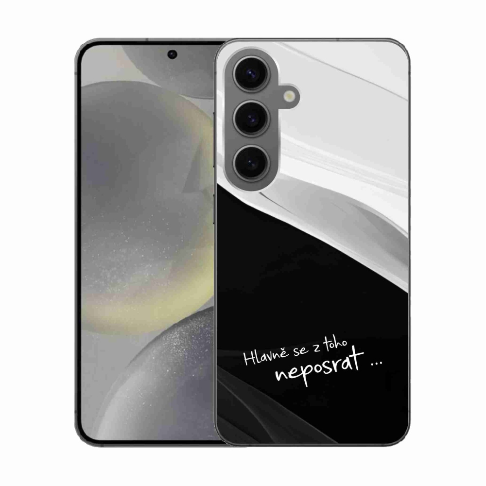 Gelový kryt mmCase na Samsung Galaxy S24 - vtipný text 13 černobílé pozadí
