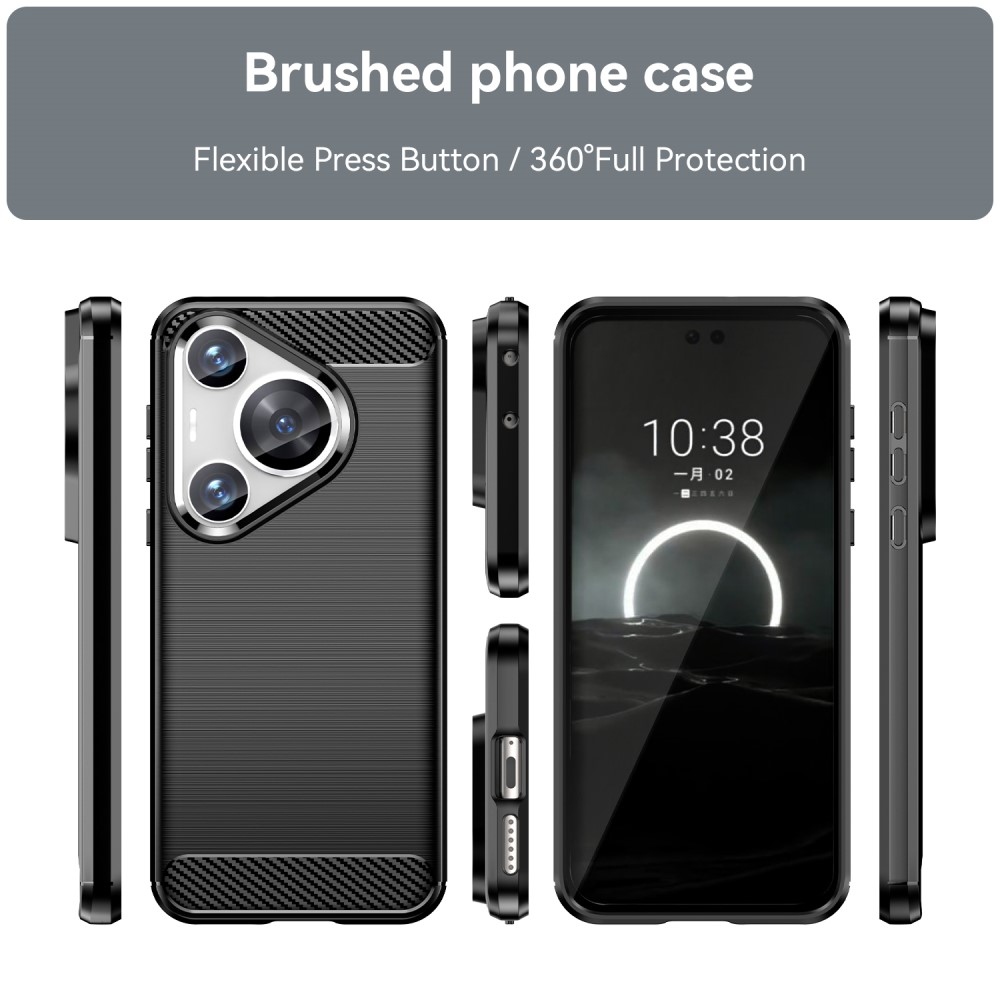 Carbon odolný gelový obal na Huawei Pura 70 Pro - černý