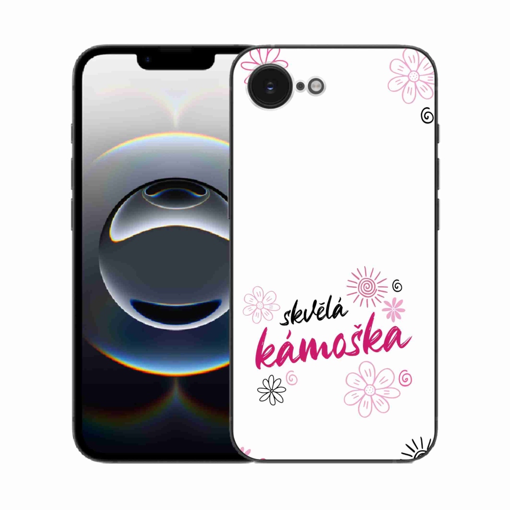 Gelový kryt mmCase na iPhone 16e - skvělá kámoška bílé pozadí