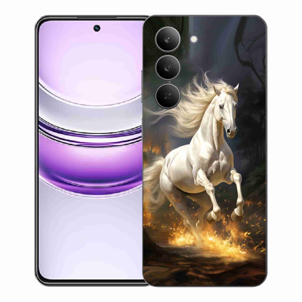 Gelový kryt mmCase na Realme 14x 5G - bílý kůň 2