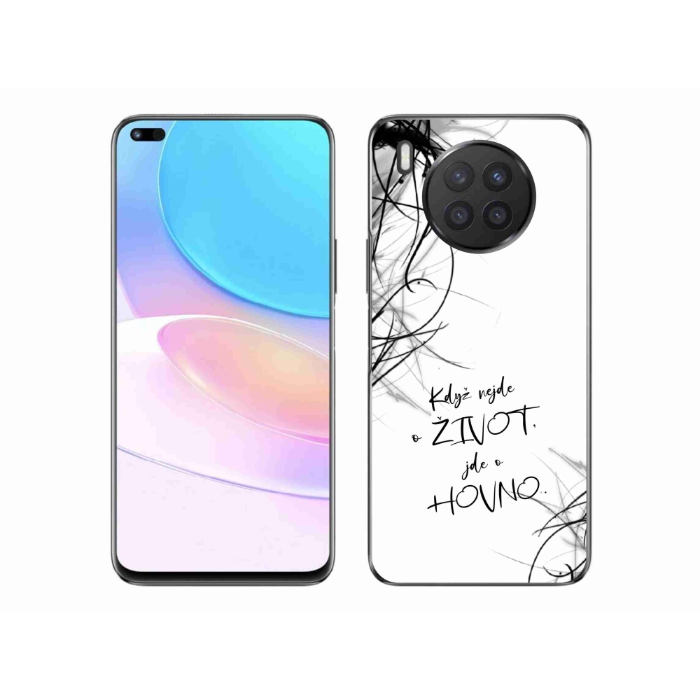 Gelový kryt mmCase na Huawei Nova 8i - vtipný text 16 bílé pozadí