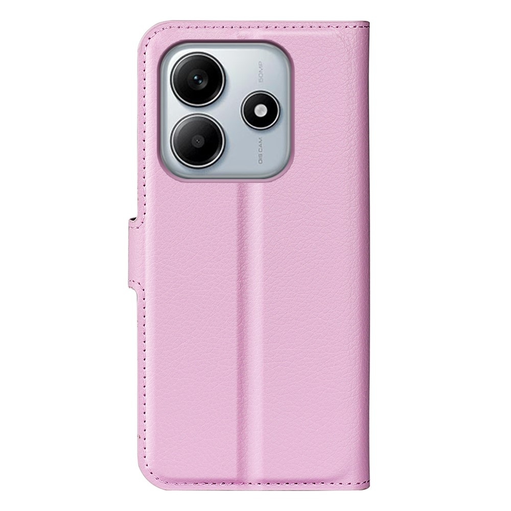 Litchi knížkové pouzdro na Xiaomi Redmi Note 14 5G - růžové