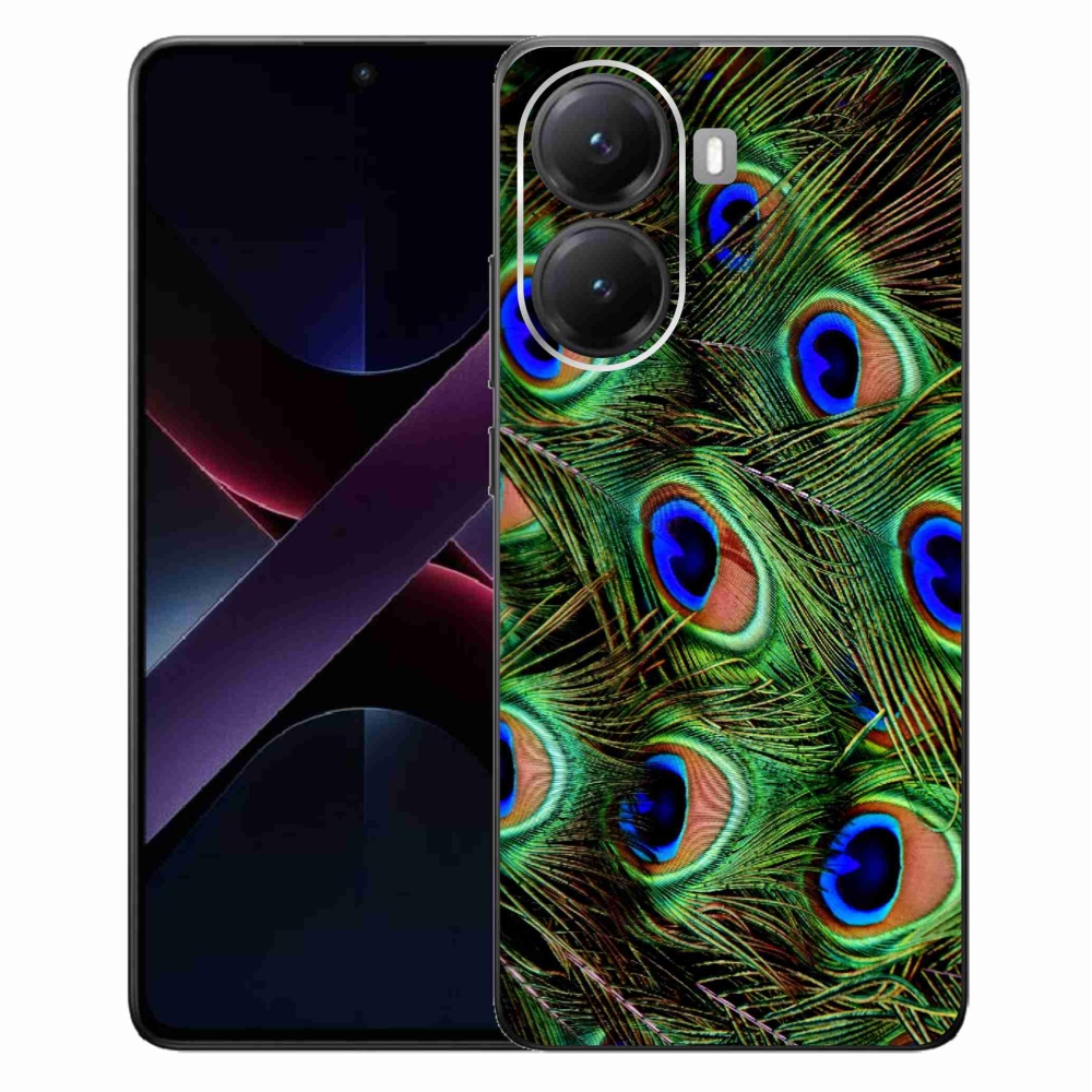 Gelový kryt mmCase na Xiaomi Poco X7 Pro 5G - paví peří