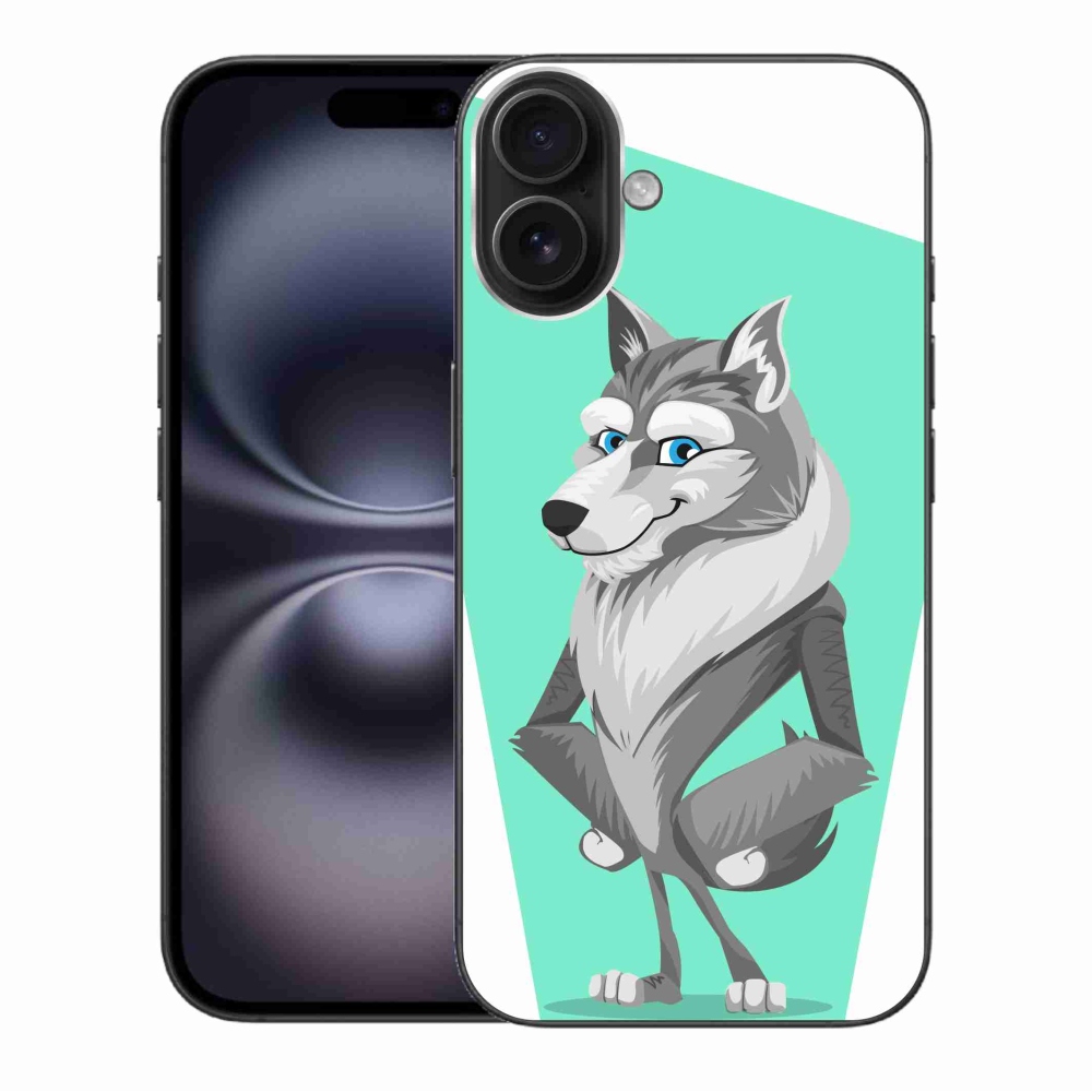 Gelový kryt mmCase na iPhone 16 Plus - kreslený vlk