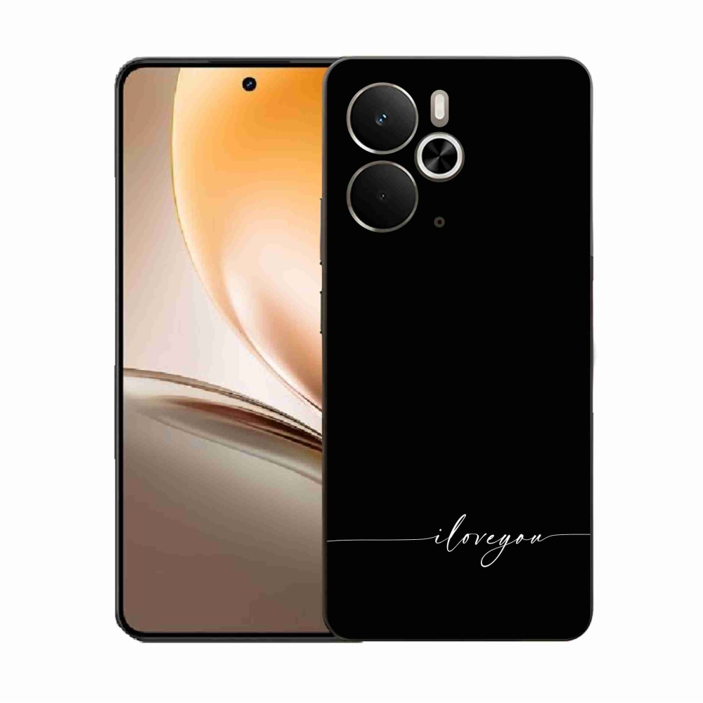 Gelový kryt mmCase na Realme 14 5G - I love you černé pozadí