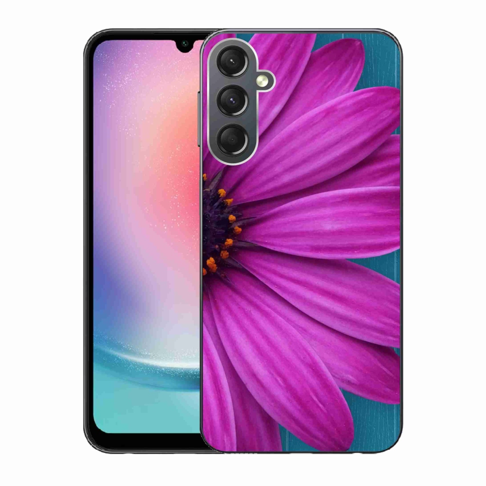 Gelový obal mmCase na Samsung Galaxy A24 - fialová kopretina