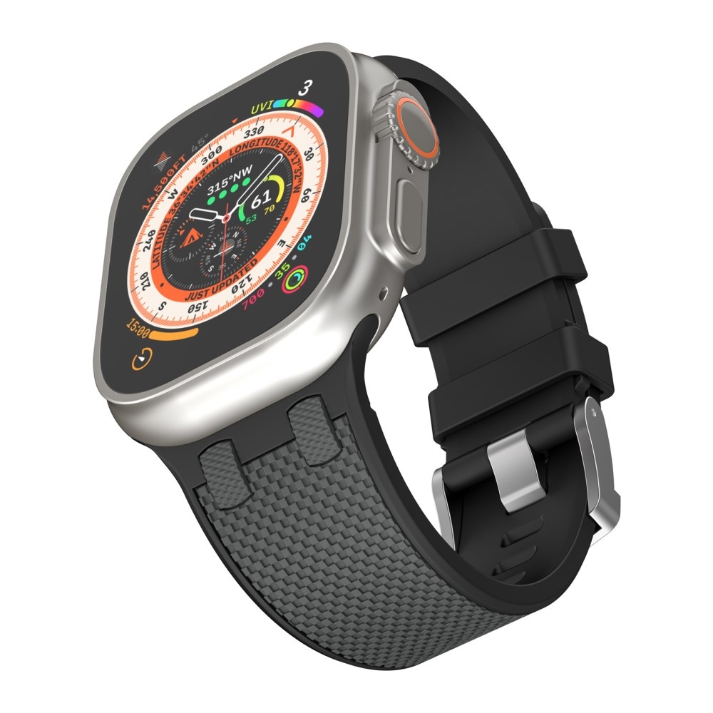 Sports silikonový řemínek na Apple Watch Ultra/Ultra 2 49mm/SE/SE 2022/2023 44mm/9/8/7 45mm/6/5/4 44mm/3/2/1 42 mm - černý/šedý