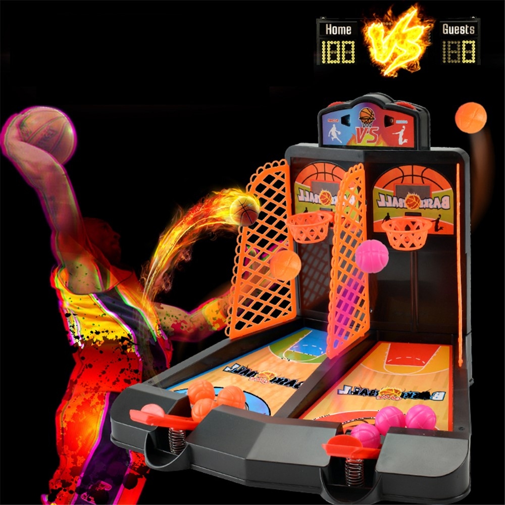 Stolní basketbalová mini arkáda pro 1–2 hráče – oranžová