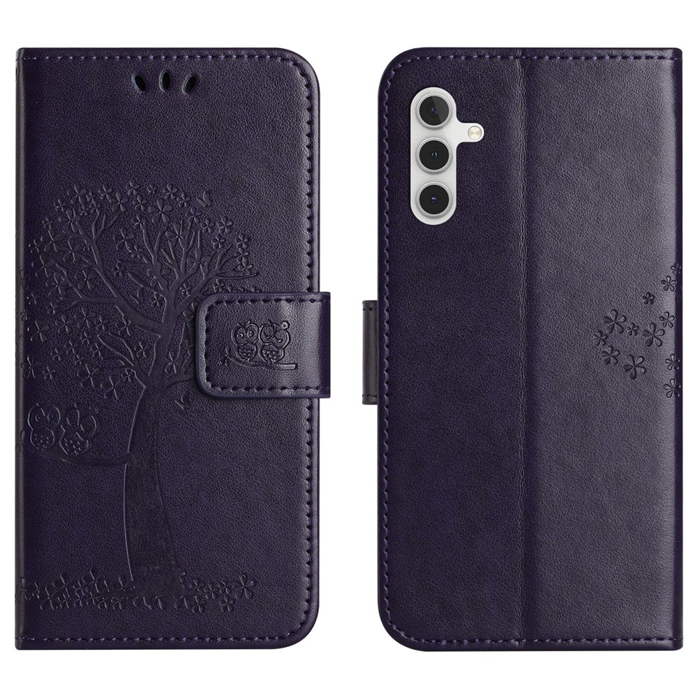 Tree knížkové pouzdro na Samsung Galaxy S25 FE - tmavěfialové