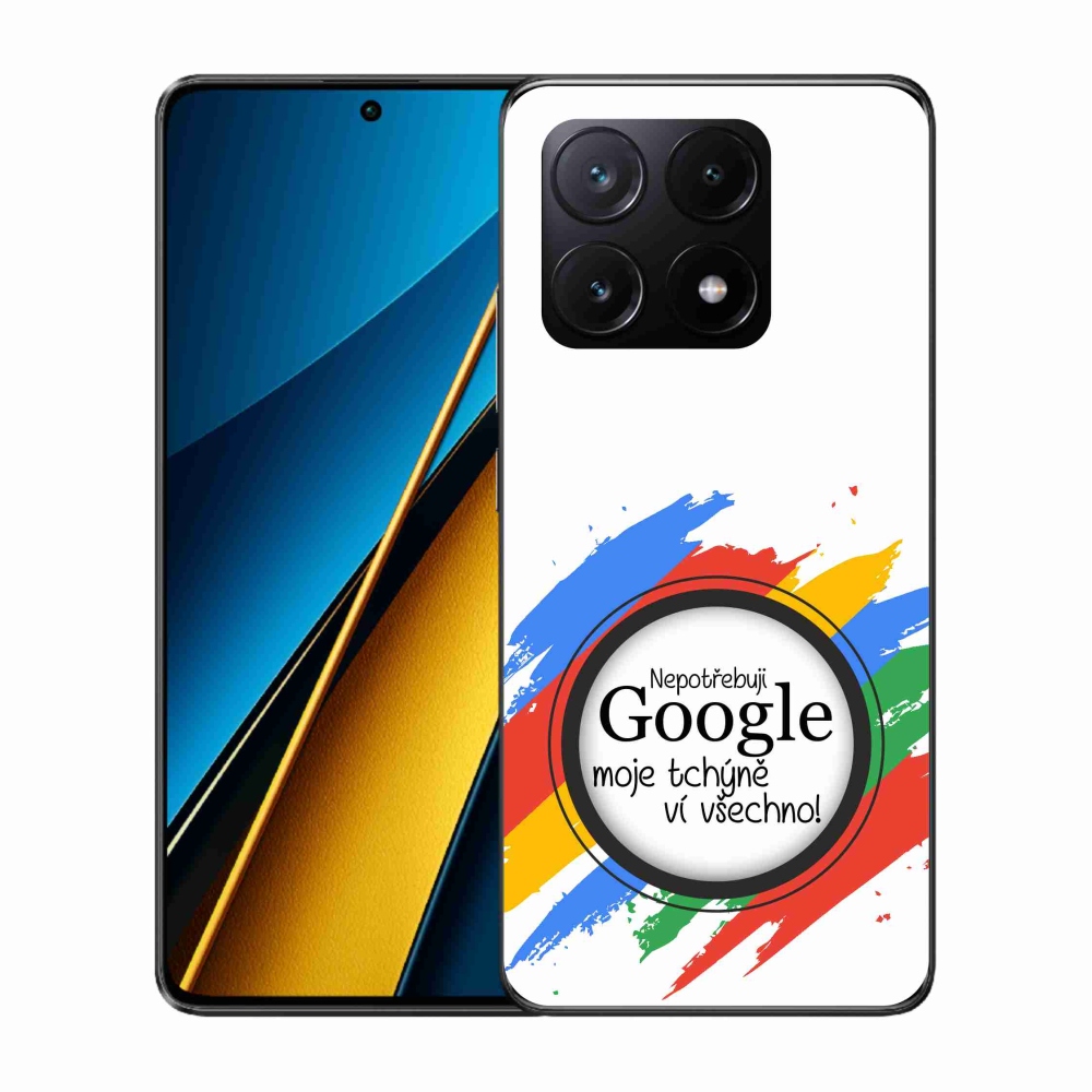 Gelový kryt mmCase na Xiaomi Poco X6 Pro 5G - tchýně ví všechno bílé pozadí