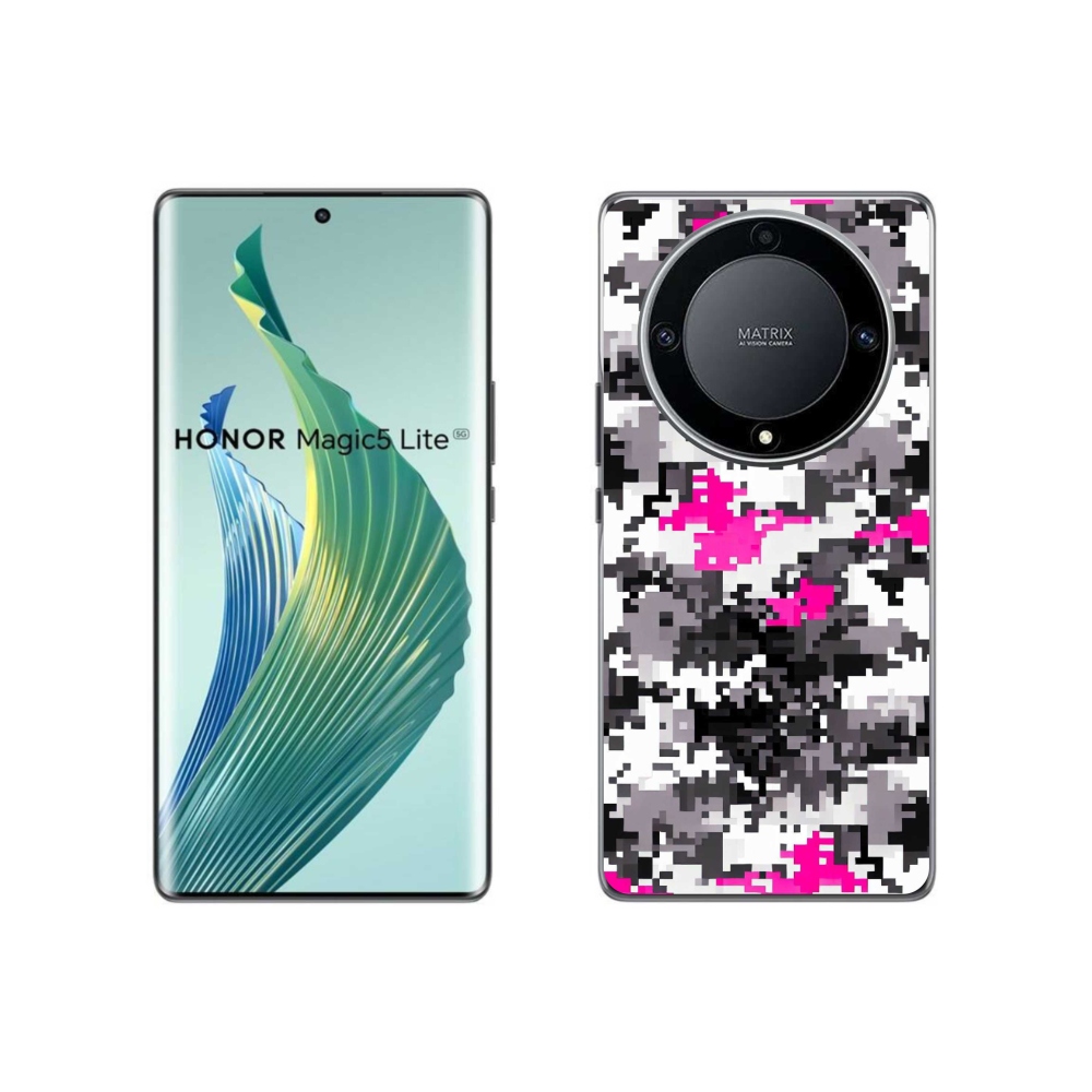 Gelový kryt mmCase na Honor Magic 5 Lite 5G - maskáčový vzor 4