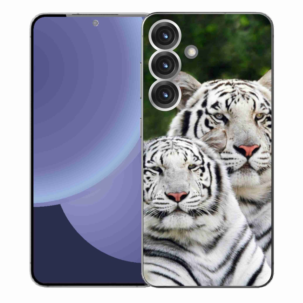 Gelový kryt mmCase na Samsung Galaxy S25+ - bílí tygři