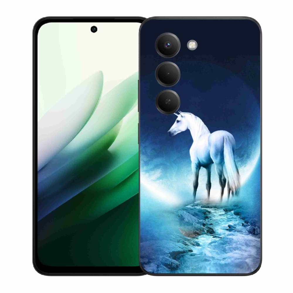 Gelový kryt mmCase na Xiaomi Redmi 15 5G (169mm) - bílý jednorožec