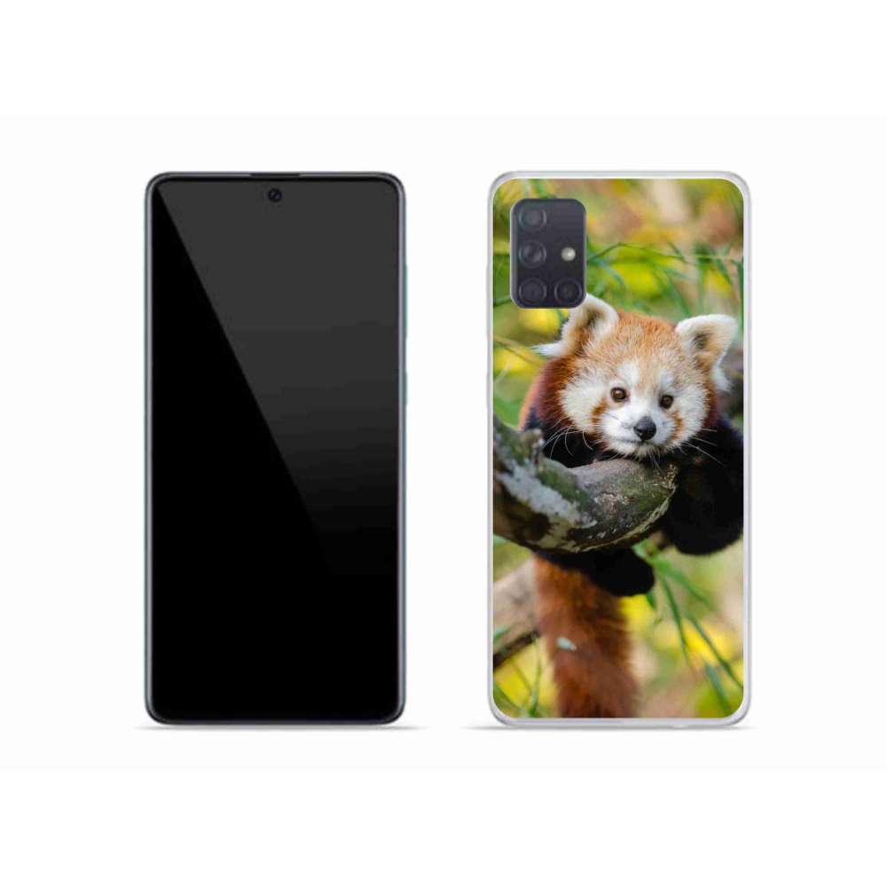 Gelový kryt mmCase na Samsung Galaxy A51 - panda červená