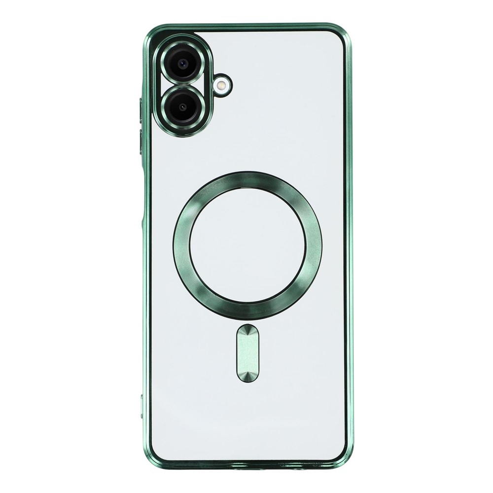 Clear obal s ochranou fotoaparátu a podporou MagSafe na Samsung Galaxy A07 4G - zelený