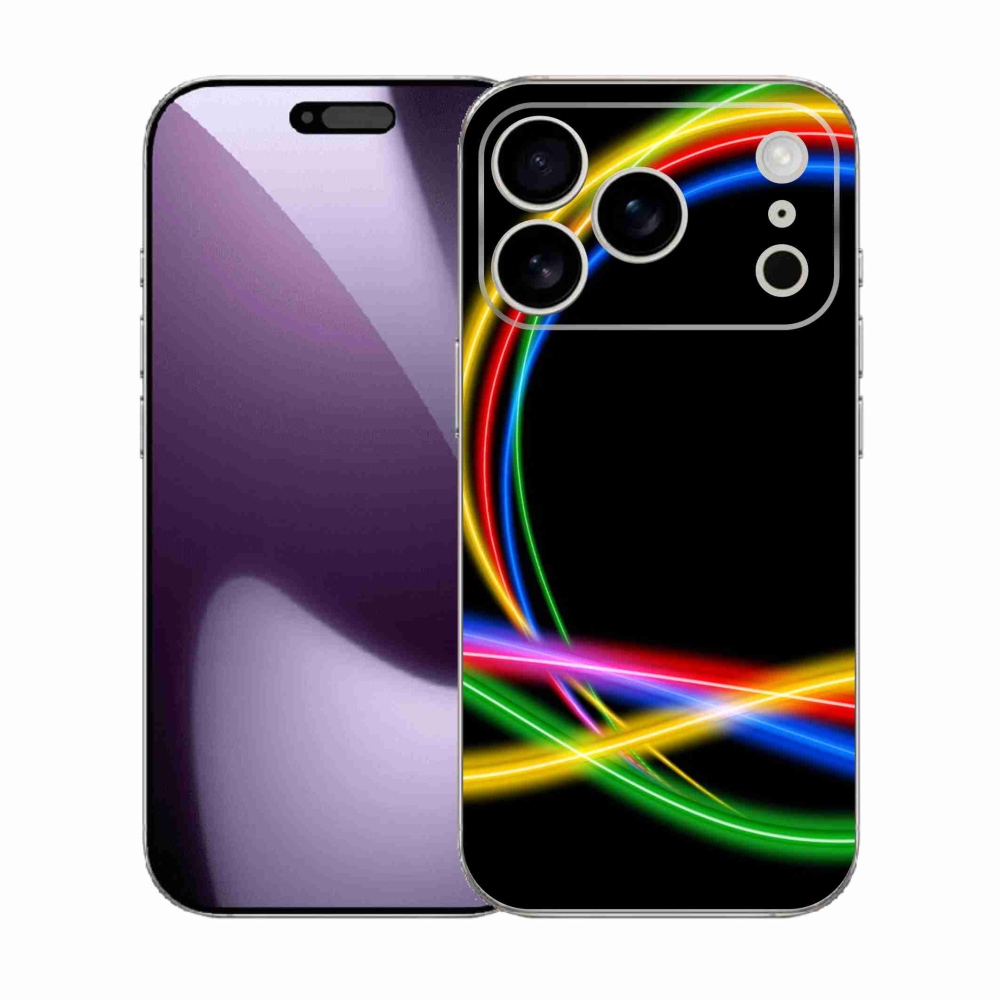 Gelový kryt mmCase na iPhone 17 Pro - neonové kruhy