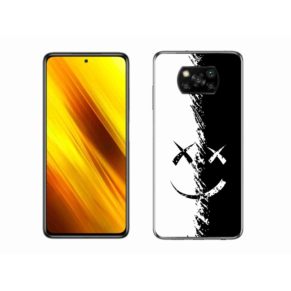 Gelový kryt mmCase na Xiaomi Poco X3 Pro - černobílý smajlík