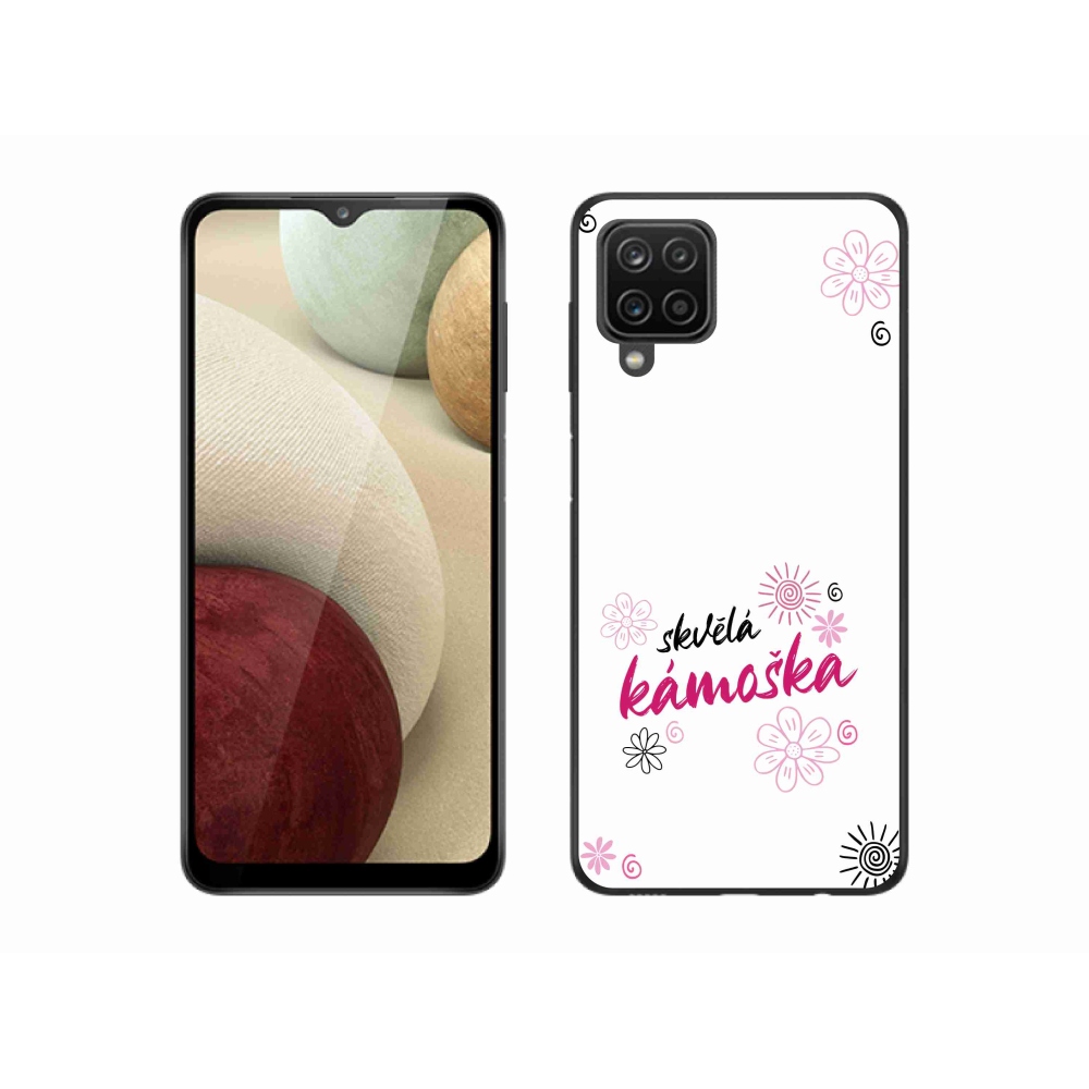 Gelový kryt mmCase na Samsung Galaxy A12 - skvělá kámoška bílé pozadí