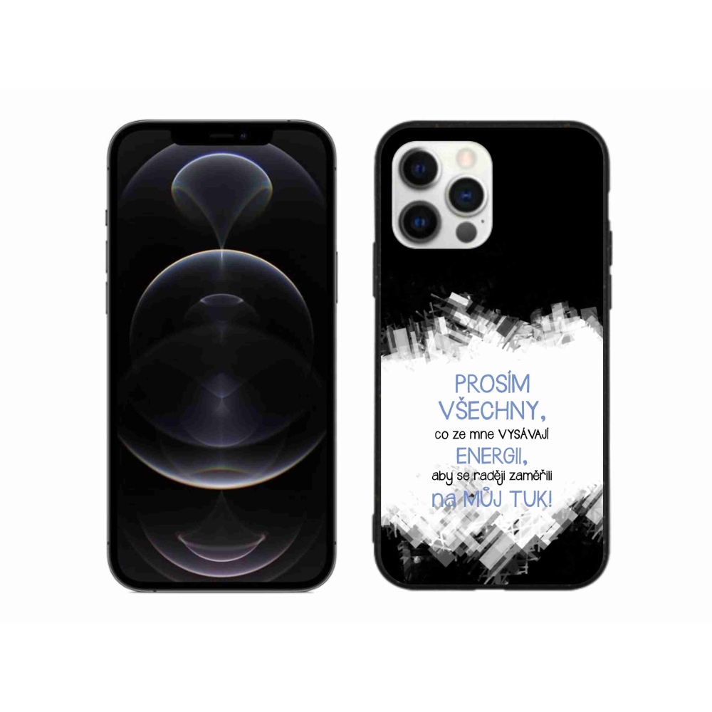 Gelový kryt mmCase na iPhone 12 Pro Max - vtipný text 1 modrý