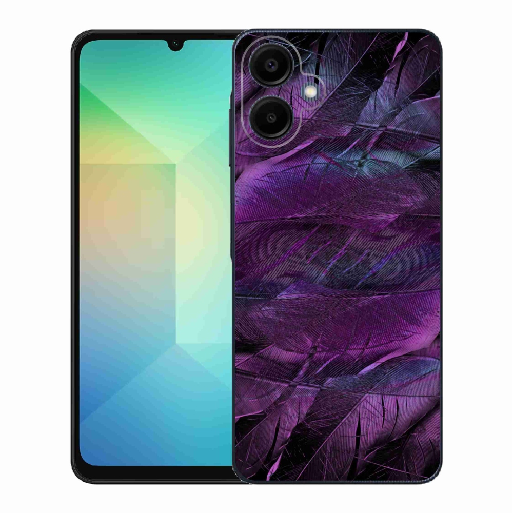 Gelový kryt mmCase na Samsung Galaxy A06 4G - fialová pírka