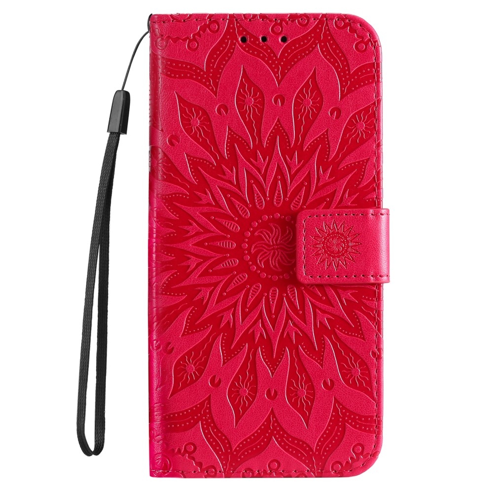 Sunflower knížkové pouzdro na iPhone 16e - červené