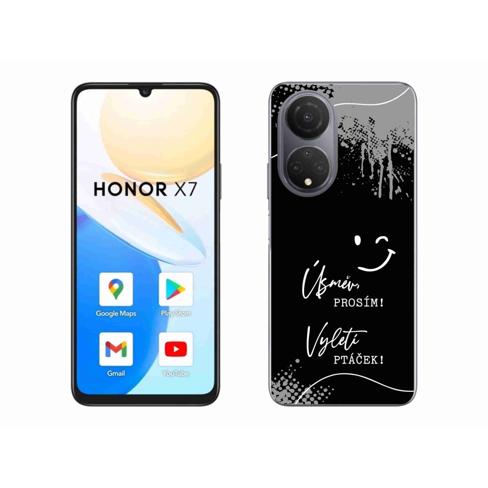 Gelový kryt mmCase na Honor X7 - vtipný text 4 černé pozadí