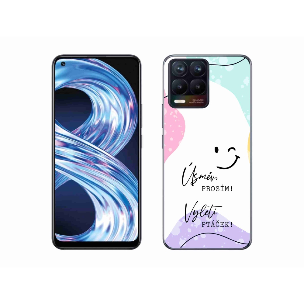 Gelový kryt mmCase na Realme 8 4G - vtipný text 4 bílé pozadí