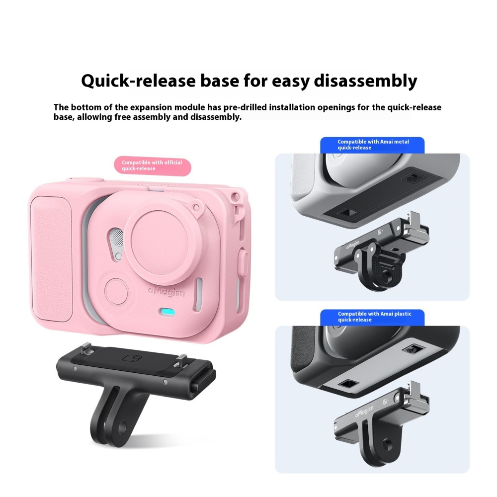 AMAGISN silikonové pouzdro s krytkou objektivu pro Insta360 GO Ultra - šedé