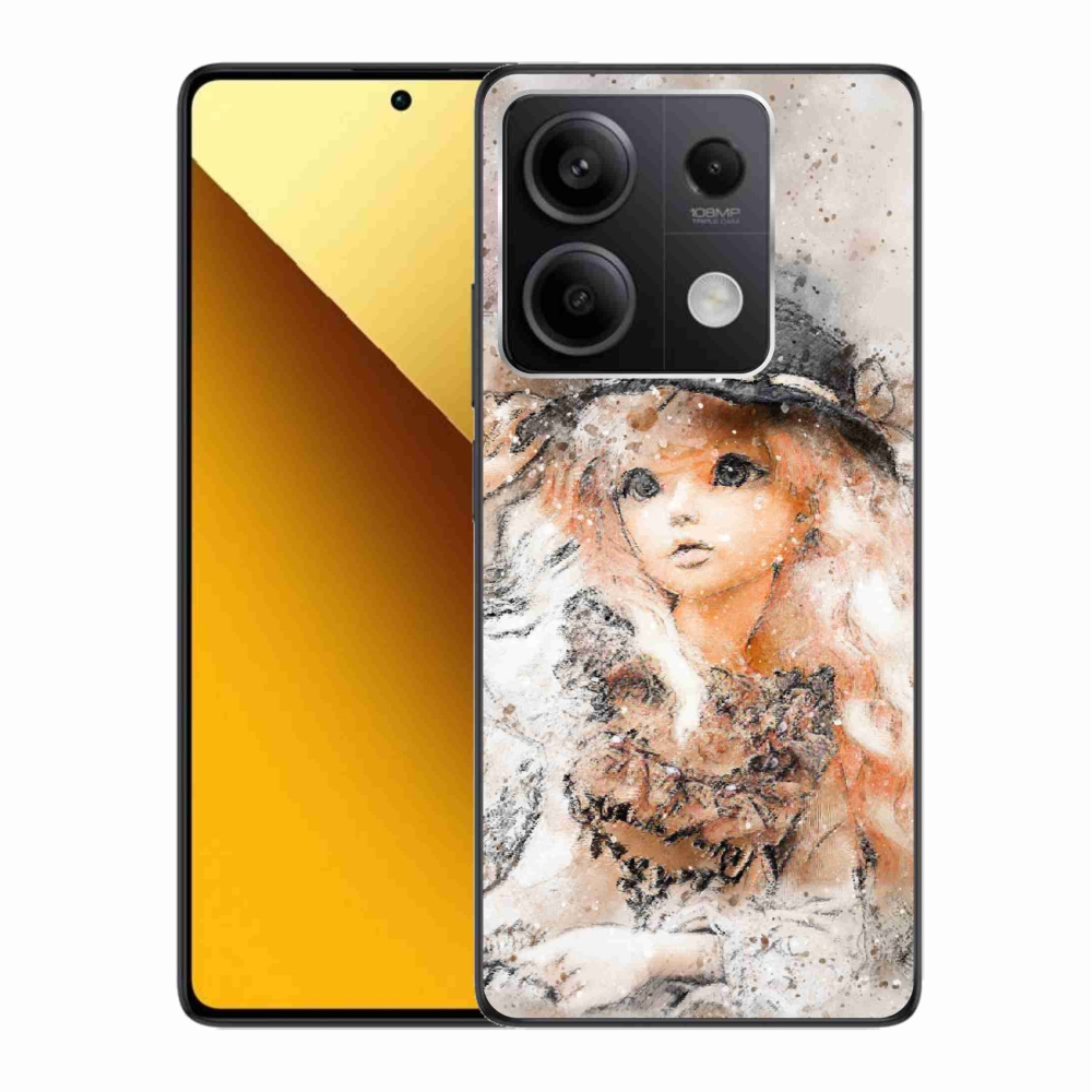 Gelový kryt mmCase na Xiaomi Redmi Note 13 5G - holčička s kloboukem