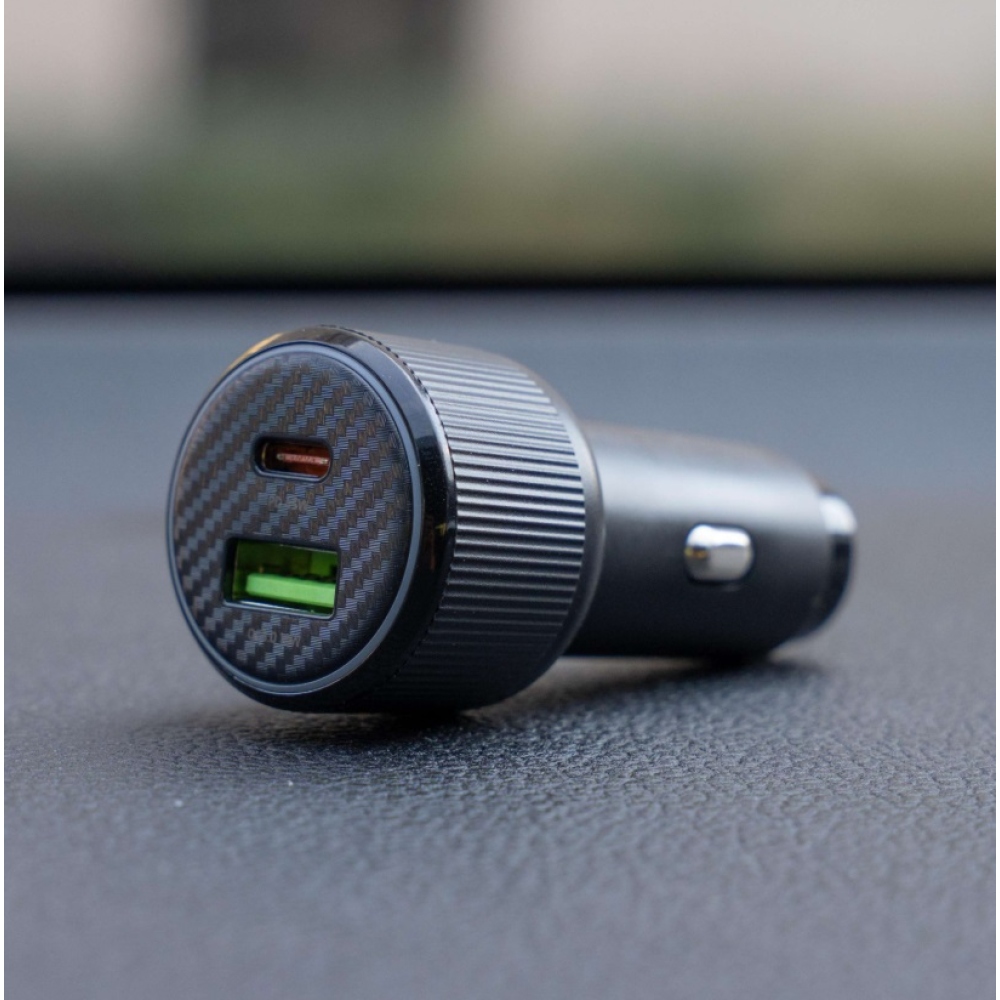 Swissten CL adaptér USB-C PD + USB-A, 63W - černý + kabel USB-C / USB-C, 1m