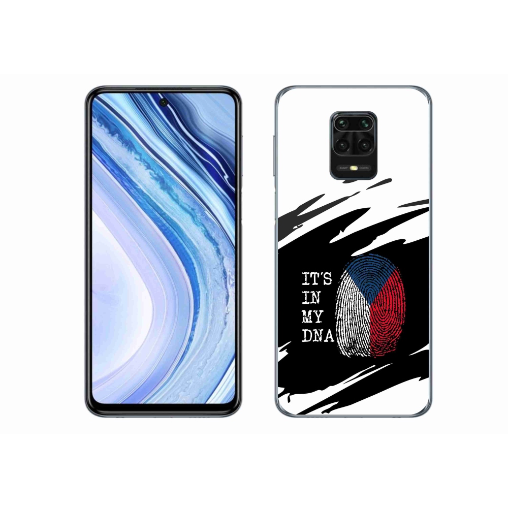 Gelový kryt mmCase na Xiaomi Redmi Note 9S - vlajka otisk prstu černobílé pozadí