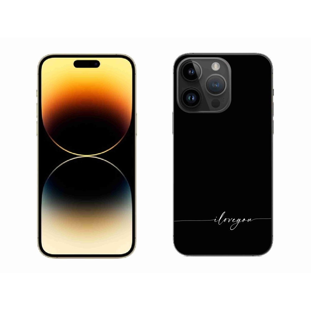Gelový kryt mmCase na iPhone 14 Pro Max 6.7 - I love you černé pozadí