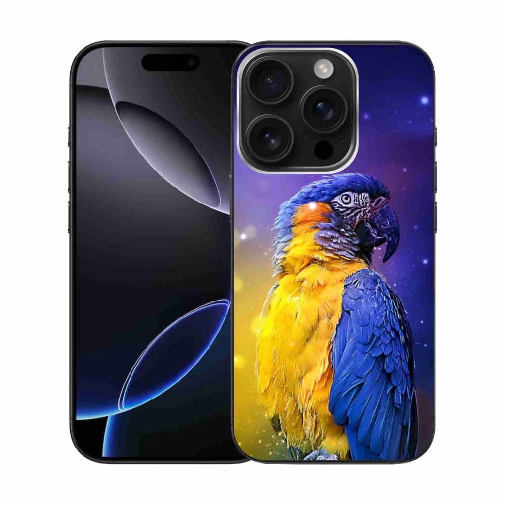 Gelový obal mmCase na iPhone 16 Pro - papoušek ara 1