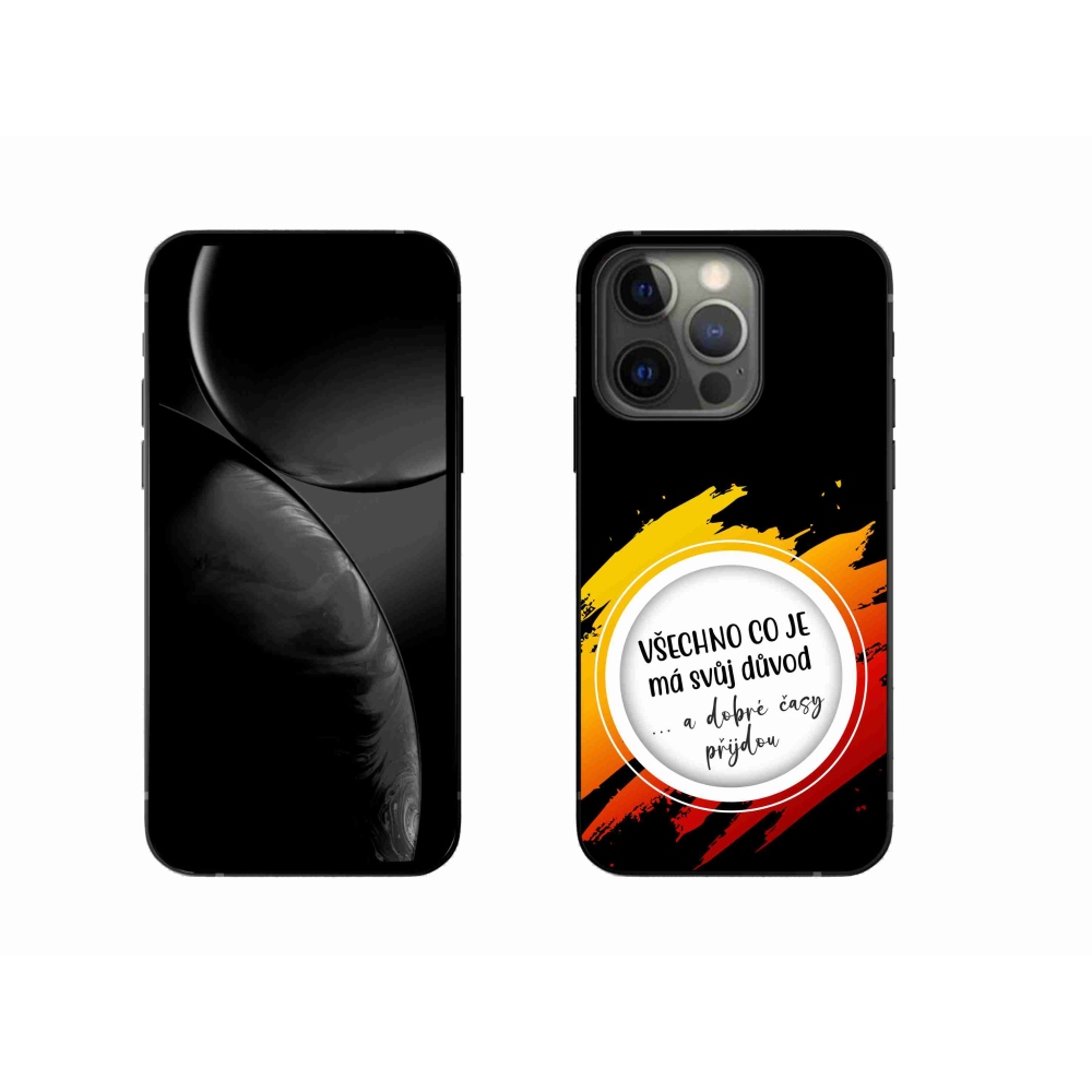 Gelový kryt mmCase na iPhone 13 Pro 6.1 - citát 3 černé pozadí