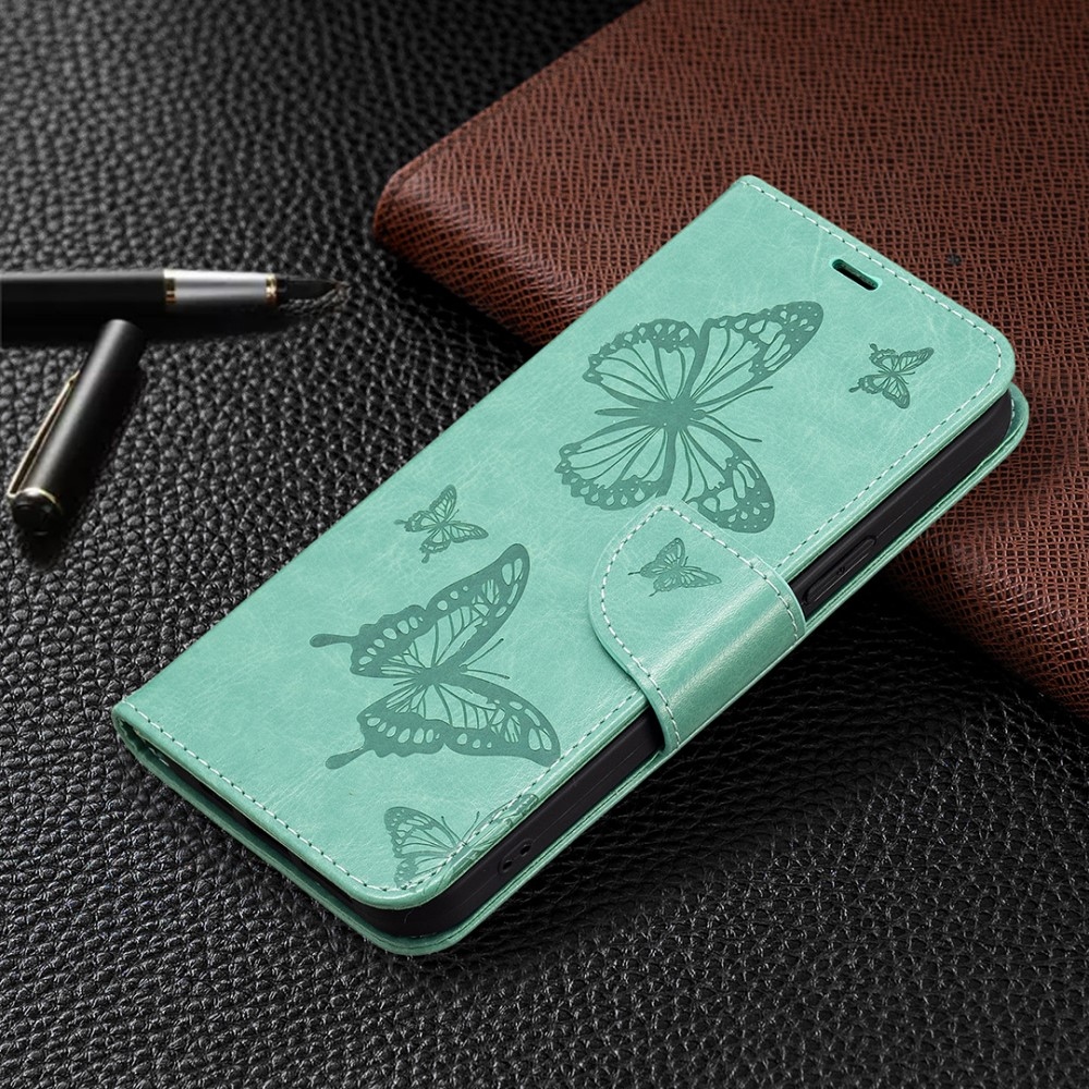 Butterfly knížkové pouzdro na Samsung Galaxy S24 - modrozelené
