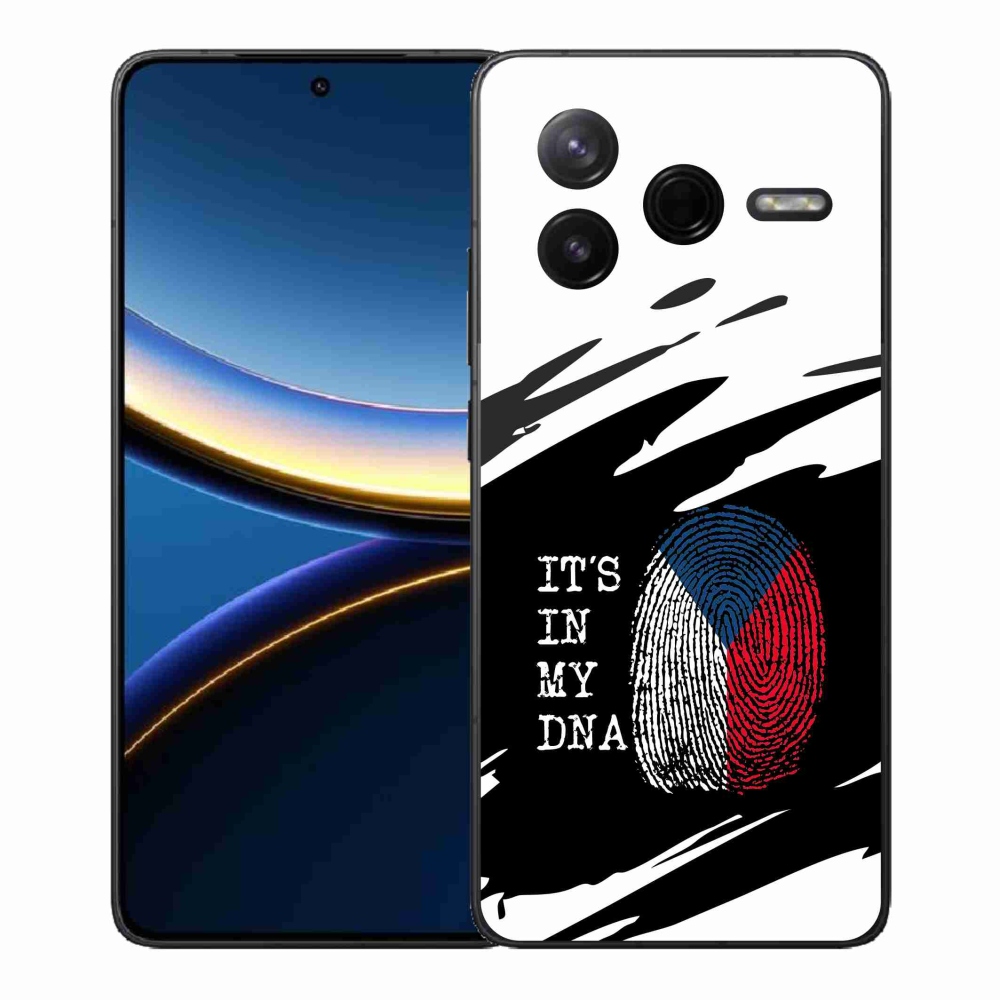 Gelový kryt mmCase na Xiaomi Poco F7 Pro - vlajka otisk prstu černobílé pozadí