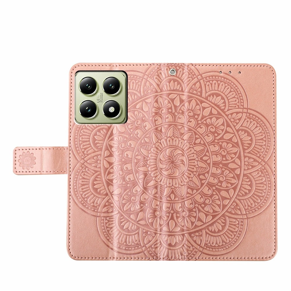 Mandala knížkové pouzdro na Xiaomi 15T - růžovozlaté